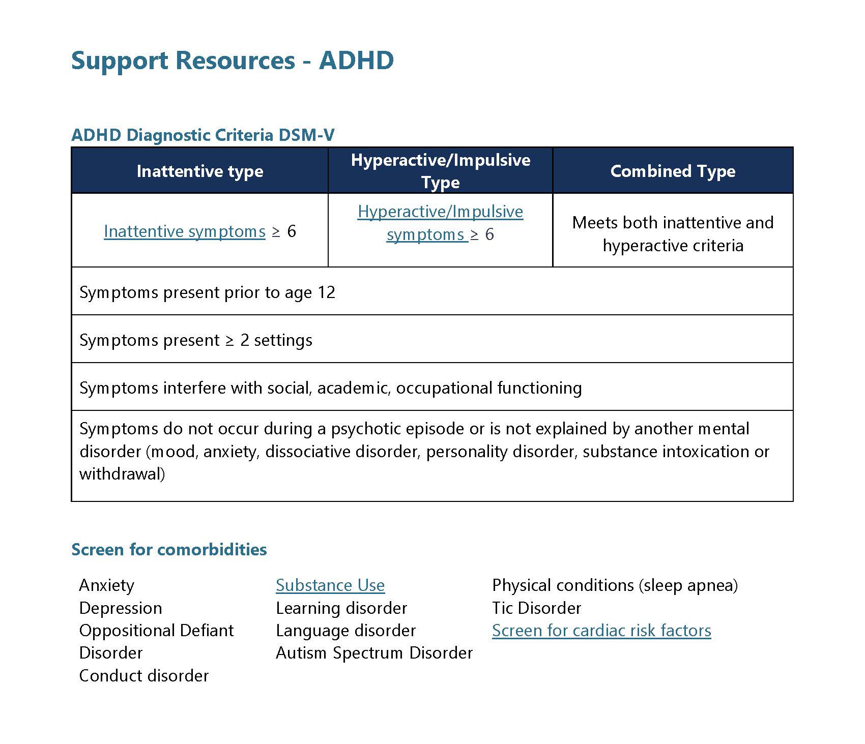 Cal-MAP | Provider Resources | ADHD & Behavioral Challenges